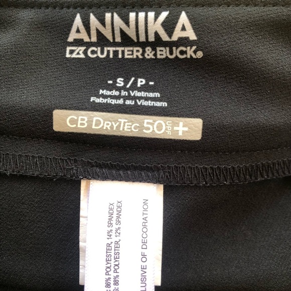Annika Cutter & Buck Black Performance Athletic Pull On Pants Size S/P - Picture 5 of 7